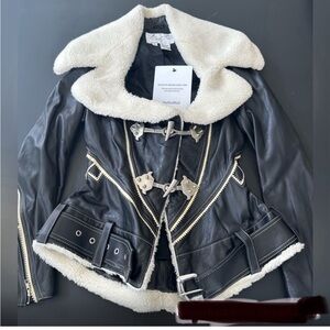 Byron Lars - Corset Shearling Leather Jckt